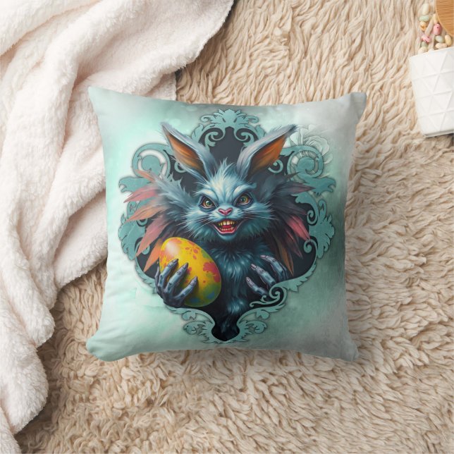 Almofada O coelho Páscoa assustador (Cobertor)