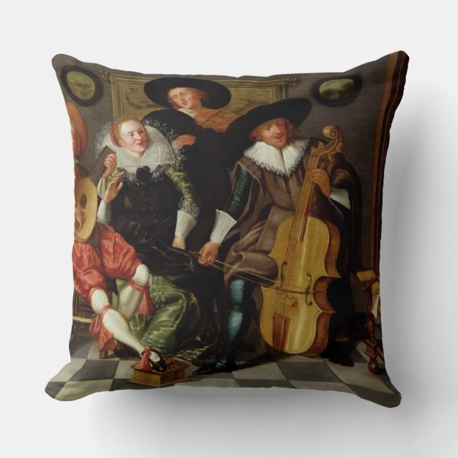 Almofada O concerto (óleo no painel) (Frente)