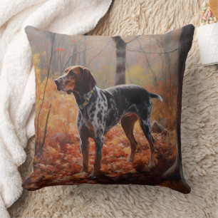 Almofada O Conhound Bluetick nas Folhas de outono cai inspi
