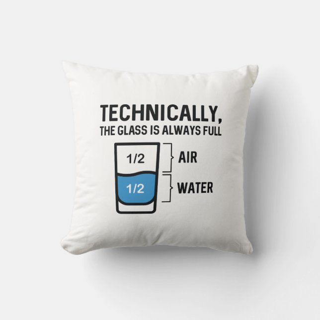 Almofada O Copo Está Sempre Cheio (Frente)