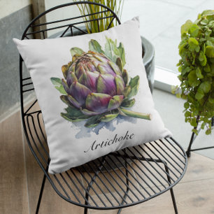 Almofada O Coração do Jardim: Artichoke em Aquarela