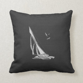 Almofada O cromo gosta do veleiro na fibra do carbono