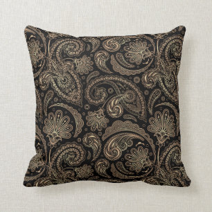 Almofada O damasco elegante do vintage de Paisley floresce