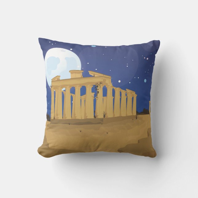 Almofada O desenho animado da Acrópole de Atenas (Frente)