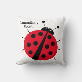 Almofada O desenho animado e bonito de Ladybug é branco ver