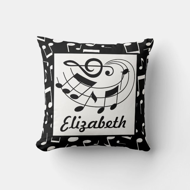 Almofada O design da música personalizou o travesseiro das (Frente)