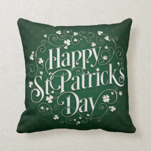 Almofada O dia de St Patrick - arte rodada da palavra