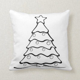 Almofada O divertimento colore-me árvore de Natal esperto