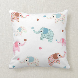 Almofada O elefante retro sem emenda caçoa o papel de
