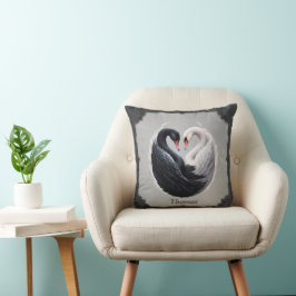Almofada O Elegante canta para um coração juntos.
