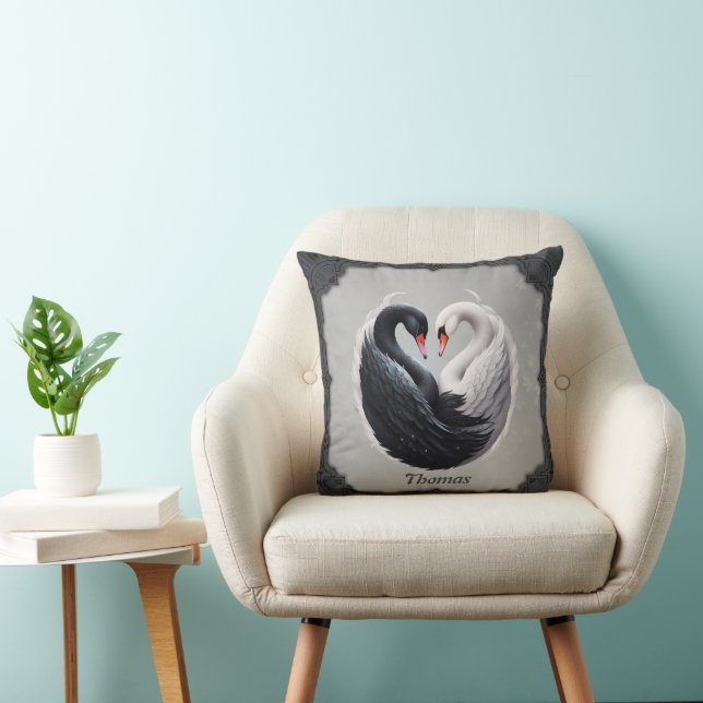 Almofada O Elegante canta para um coração juntos. (Cadeira)