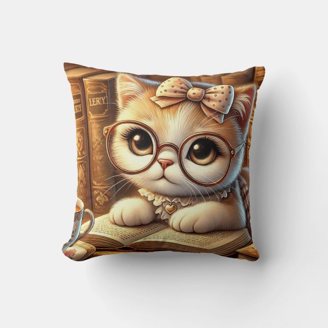 Almofada "O Encanto Felino: Guardiões de Mistérios e Carinh (Frente)