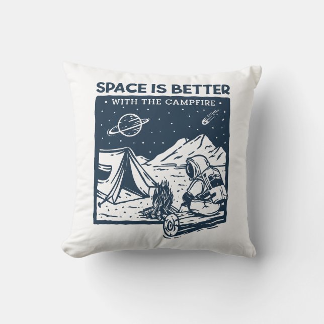 Almofada O espaço é melhor com a Campfire (Frente)