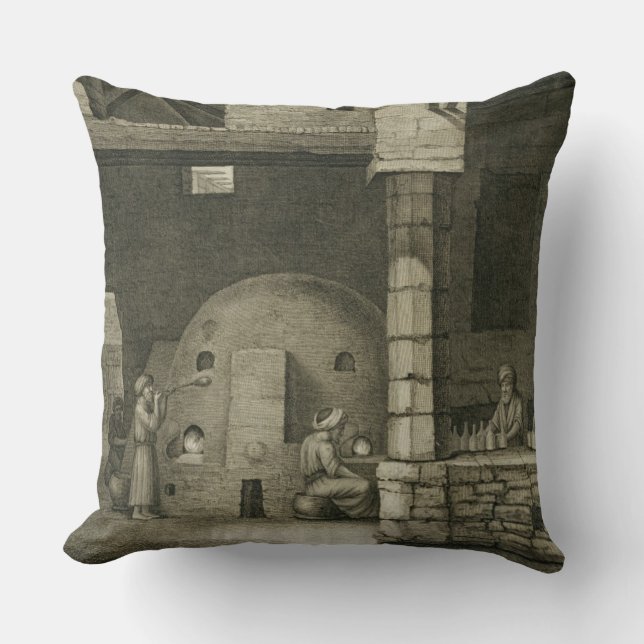 Almofada O fabricante da garrafa de vidro, das artes do (Frente)