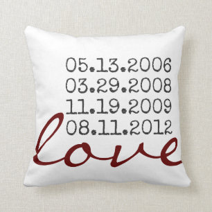 Almofada o favorito data o travesseiro decorativo