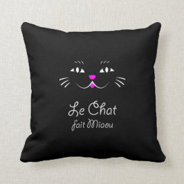 Almofada O gato diz o Meow! Gato francês engraçado do