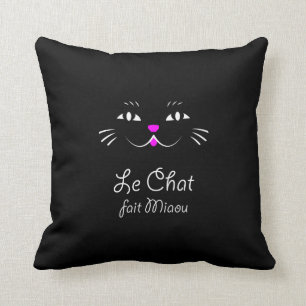 Almofada O gato diz o Meow!  Gato francês engraçado do