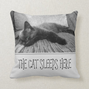 Almofada O Gato Dorme Aqui