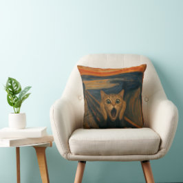 Almofada O Gato Gritando Paródia Arte Clássica Divertida