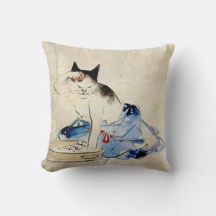 Almofada O gato lava seu corpo, Utagawa Hiroshige