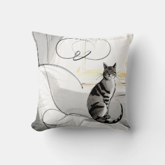 Almofada O Gato Minimalista Contemporâneo Moderno Tendência