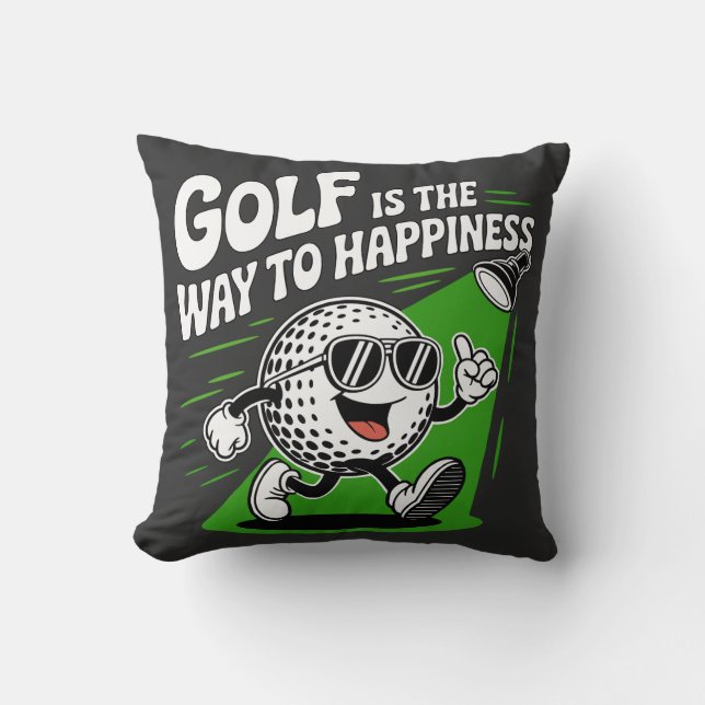 Almofada O golfe é o caminho para a felicidade (Frente)