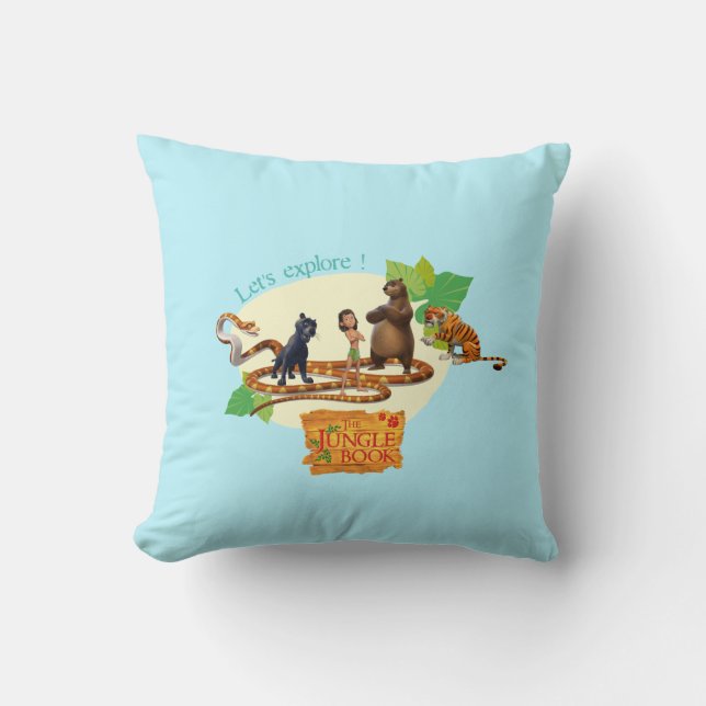 Almofada O grupo do livro da selva disparou em 4 (Frente)
