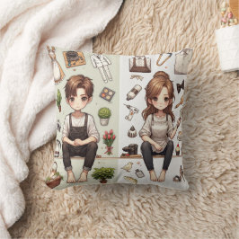 Almofada O homem, a mulher. 1 TRAVESSEIRO DECORATIVO