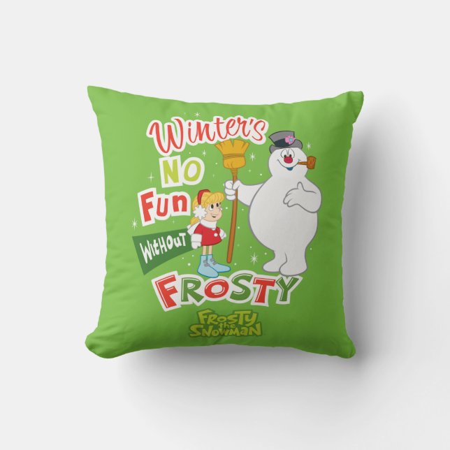 Almofada O inverno não se diverte sem o Snowman™ congelado (Frente)
