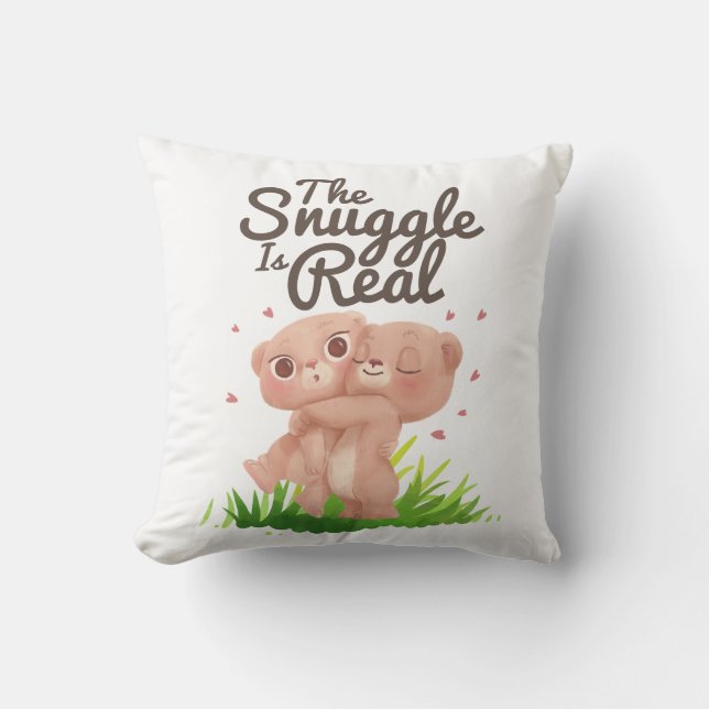 Almofada O Jogo é Abraços de Urso Bonito. (Frente)