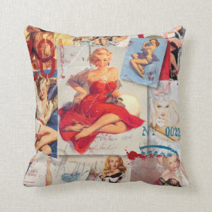 Almofada O kitsch Bitsch: Colagem 1 do Pin-Acima do amor