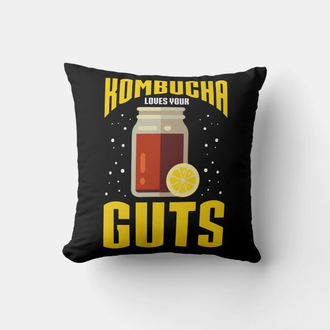 Almofada O Kombucha ama o seu "Guts Kombucha Tea Drinker" (Frente)