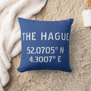 Almofada O Latitude Longitude Blue da Haia