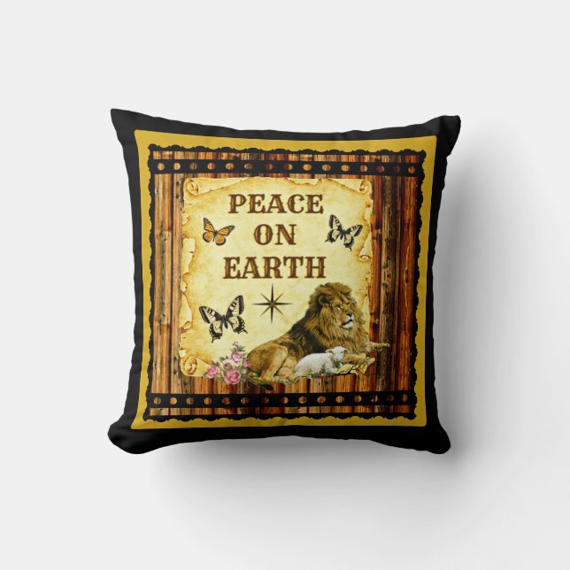 Almofada O leão estabelece com o cordeiro (Frente)