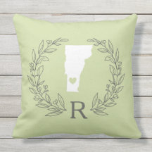 O mapa do estado de Vermont deixa monograma