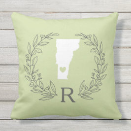 Almofada O mapa do estado de Vermont deixa monograma