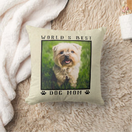 Almofada O melhor cachorro do mundo, mamãe Paw, imprime fot