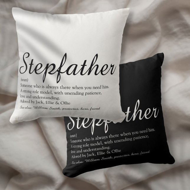 Almofada O Melhor Pai do Mundo, Definição Stepdad (World's Best Ever Stepfather, Stepdad Definition Throw Pillow)