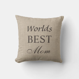 Almofada O melhor Travesseiro da mamãe em Burlap