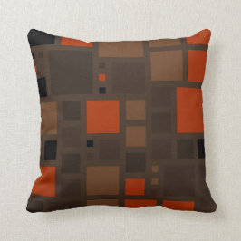Almofada O mosaico retro esquadra a laranja de | Brown