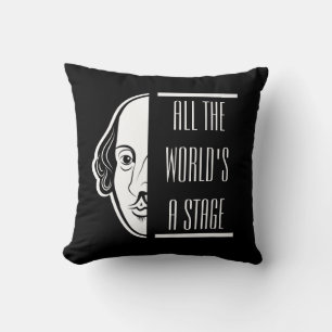 Almofada O mundo inteiro, um Palco Shakespeare, cita Thespi