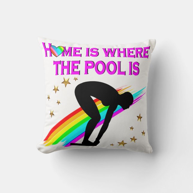 ALMOFADA O NADOR ESTÁ SEMPRE PRONTO PARA A PISCINA (Frente)