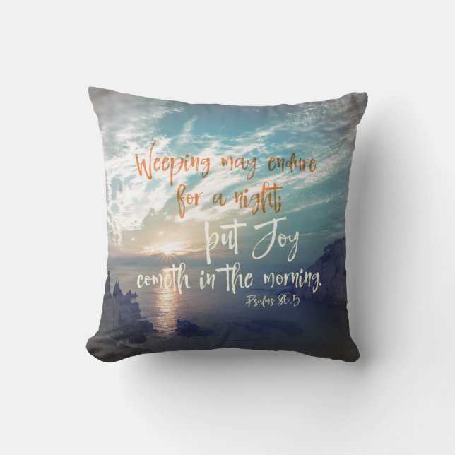 Almofada O nascer do sol com alegria vem na Bíblia da manhã (Frente)