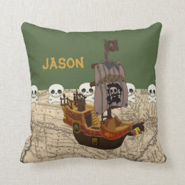 Almofada O navio de pirata dos desenhos animados