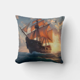 Almofada O Orgulho do Capitão – Arte de Navio Marítimo em C