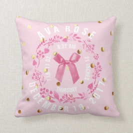 Almofada O ouro do rosa do bebé do Stats | do nascimento