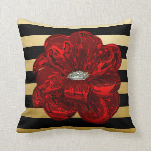 Almofada O ouro preto original elegante floresceu lance da
