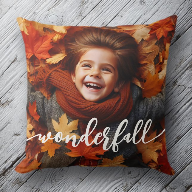 Almofada O outono de outono de Wonderfall deixa uma foto pe (Wonderfall Autumn Fall Leaves Custom Photo Throw Pillow Cover Photo)