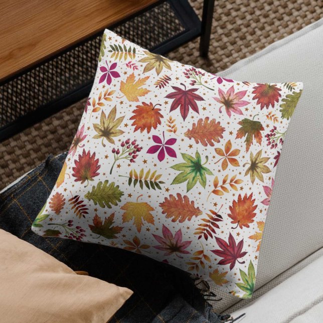 Almofada O outono deixa de funcionar o padrão de colheita d (Fall Autumn Leaves Thanksgiving Harvest Pattern Throw Pillow)