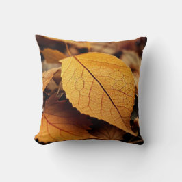 Almofada O outono deixa o amarelo marrom bela arte clássica